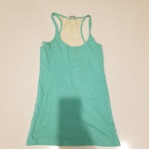 Teal American Eagle tank top w pretty lace detail